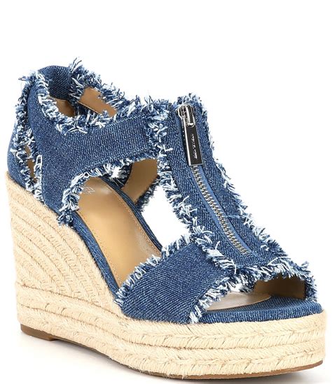 michael michael kors berkley platform wedge|michael kors denim wedges.